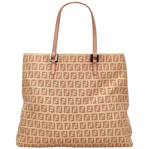 pink jacquard fabric zucchino fendi tote|FENDI Zucchino Shopper Tote Pink 1256498 .